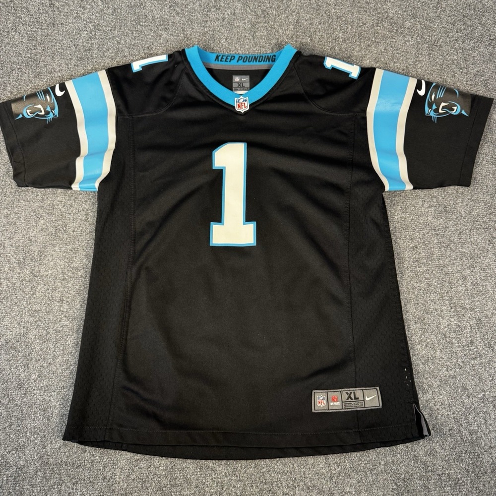 Nike Cam Newton #1 Carolina Panthers Jersey Youth XL Black Keep Pounding NFL